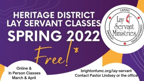 Lay Servant Classes Spring 2022