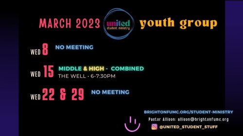 March 8-29 Youth Group